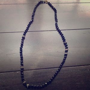 Black and diamond band necklace
